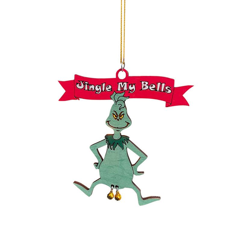 Weihnachtsbaumanhänger mit Glöckchen Humorvolle Festtagsfiguren Handbemaltes Harzornament für den Tannenbaum | Sansoti