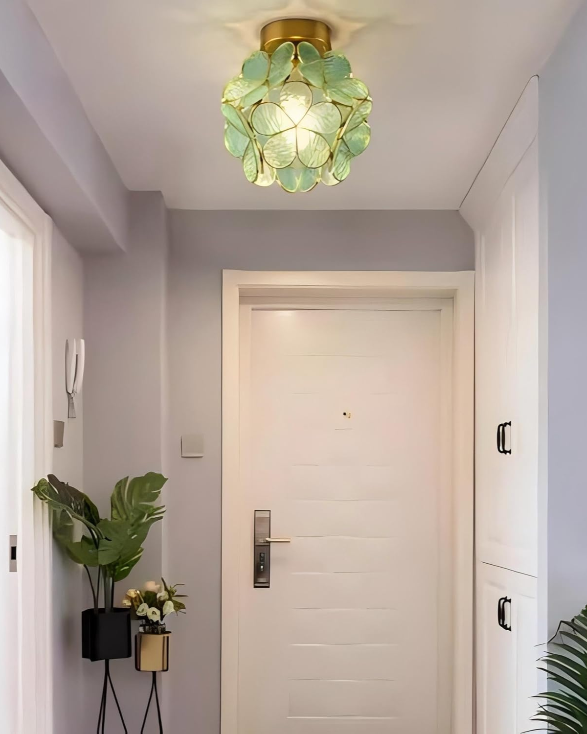 Moderne Deckenleuchte mit Blumendesign aus Acryl und goldfarbenem Eisen – luxuriöse LED-Designerleuchte 20 cm | Restfield