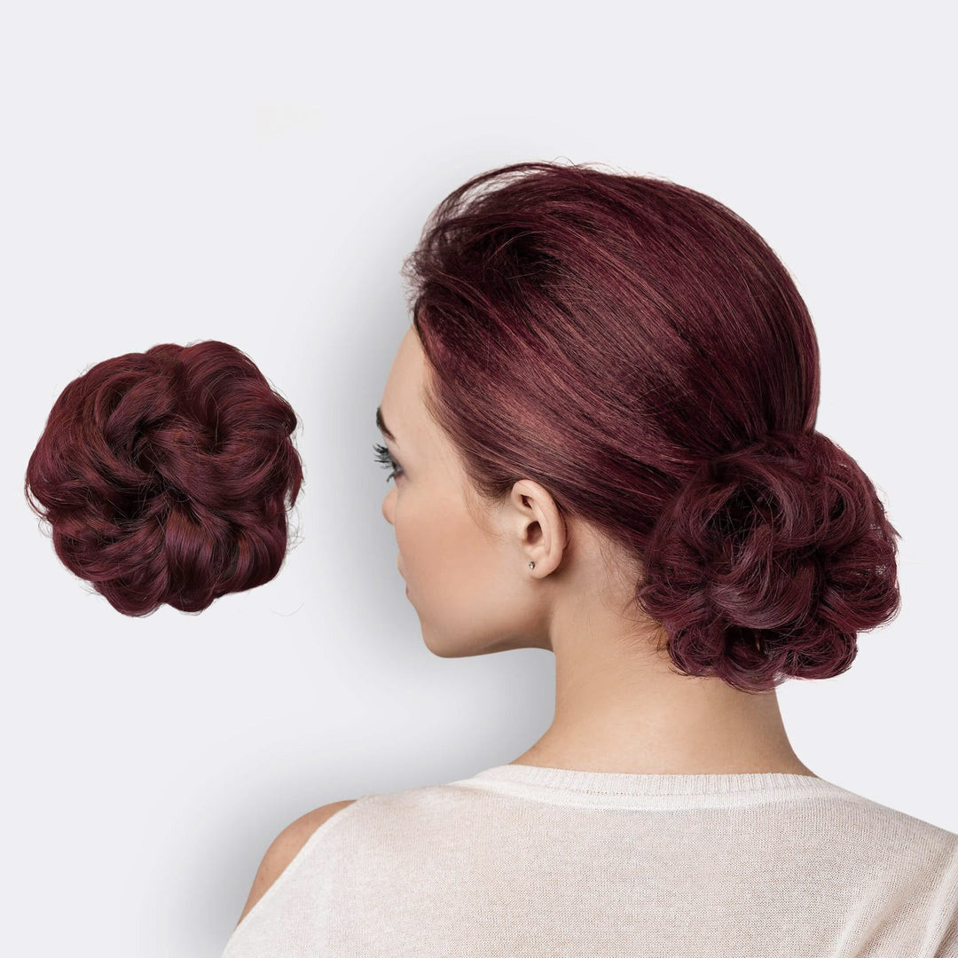 Haarextension Scrunchie Synthetisch Haar Volume Knot Elastiek Diverse Kleuren Haar Styling Accessoire Haaropsteek | Sansoti