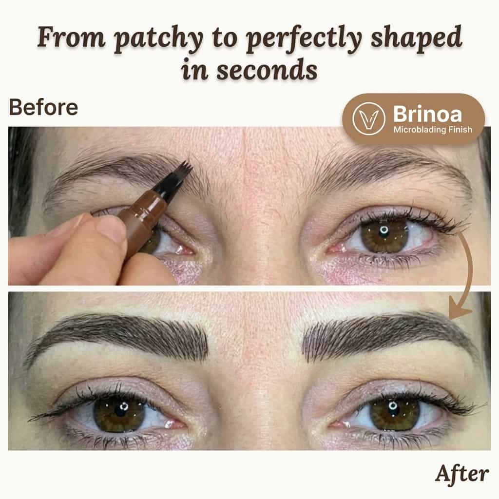 Wenkbrauwpotlood Watervast Micro Precisie Haarlijn Strokes Langhoudend 12 Uur Natuurlijk Effect Make-up | Sansoti