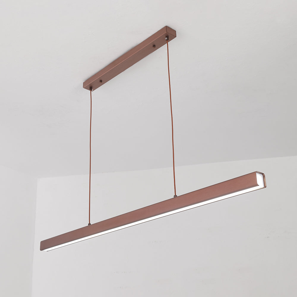 Hanglamp Rechthoekig LED Dimbaar Zwart Bruin Metaal Acryl Eettafel Woonkamer 80-150cm | Sansoti