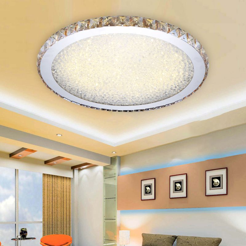 Crystal Ceiling Light Luxury Brass Round LED Light Beam Bedroom Living Room Dining Room Modern Lighting | Sansoti