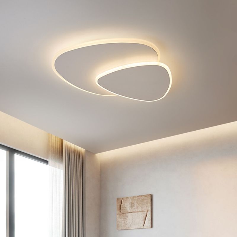 Geometric Ceiling Light Metal Acrylic White LED Dimmable Modern Design Living Room Bedroom Lighting | Sansoti