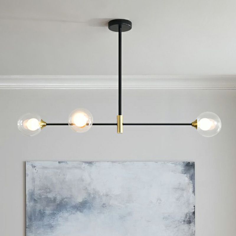 Pendant Light Black Metal Glass Globes G9 Socket Scandinavian Design Dining Room Living Room Bedroom Lighting | Sansoti
