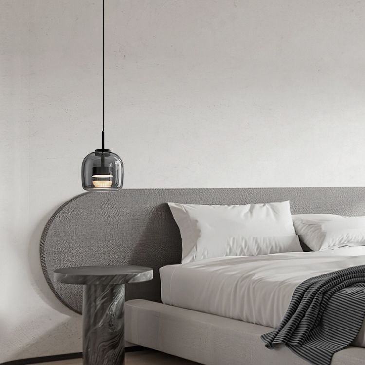 Rookglas Hanglamp Minimalistisch Design Dimbaar E27 Fitting Eettafel Woonkamer Plafondverlichting Eetkamer | Sansoti
