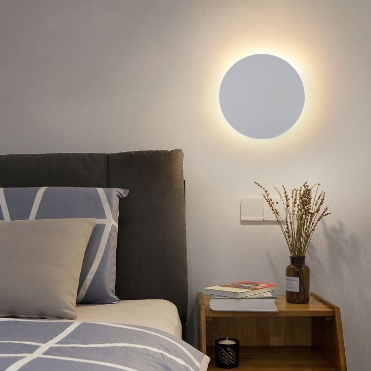Runde Metall-Wandleuchte LED Moderne Strahlen Schwarz Weiß Gold Schlafzimmer Wohnzimmer Designbeleuchtung 20-50cm | Sansoti