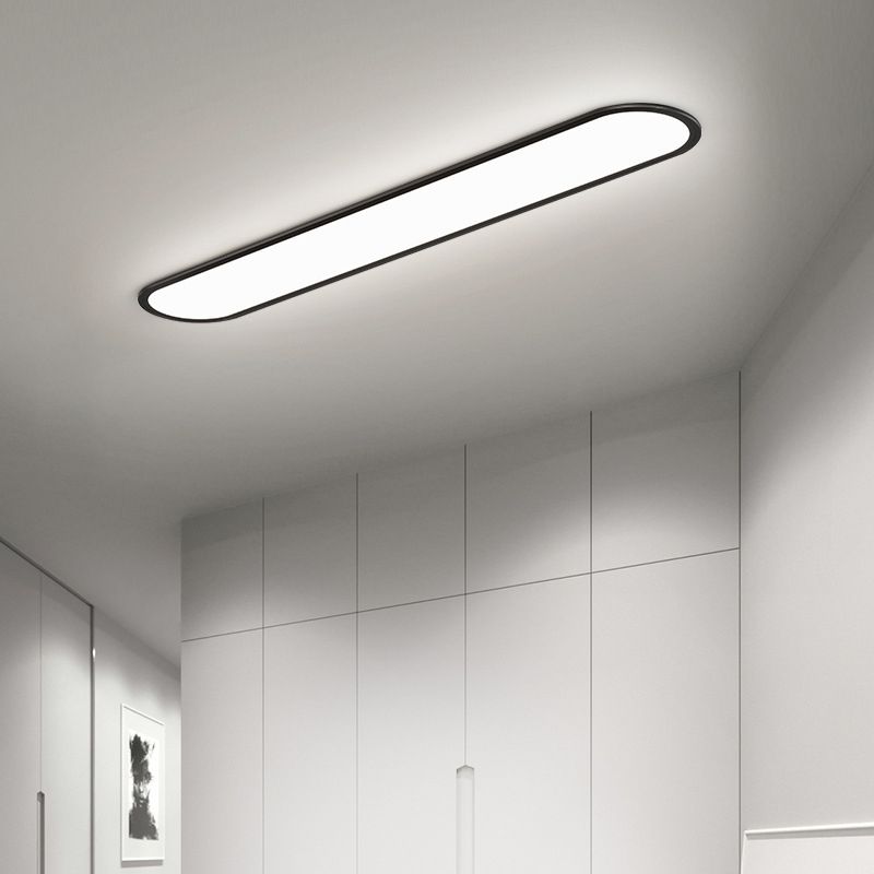 Ovale Deckenleuchte im minimalistischen Design 40-80cm Metall Acryl Warmweiß Schwarz Dimmbar Platzsparend Stimmungsvolle Beleuchtung | Sansoti