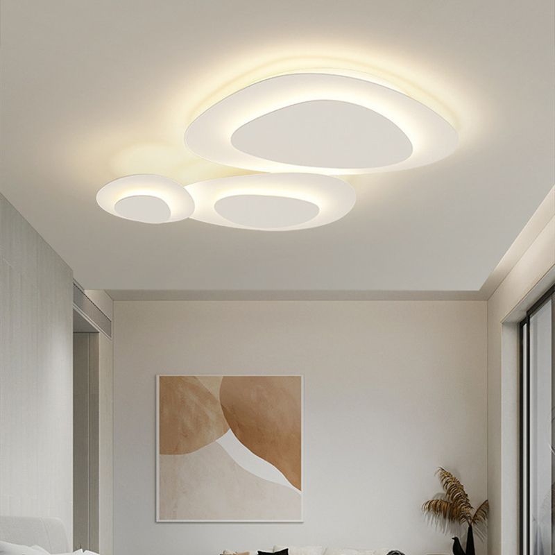 Plafonnier LED formes organiques blanc métal dimmable salon chambre 90 110cm | Restfield