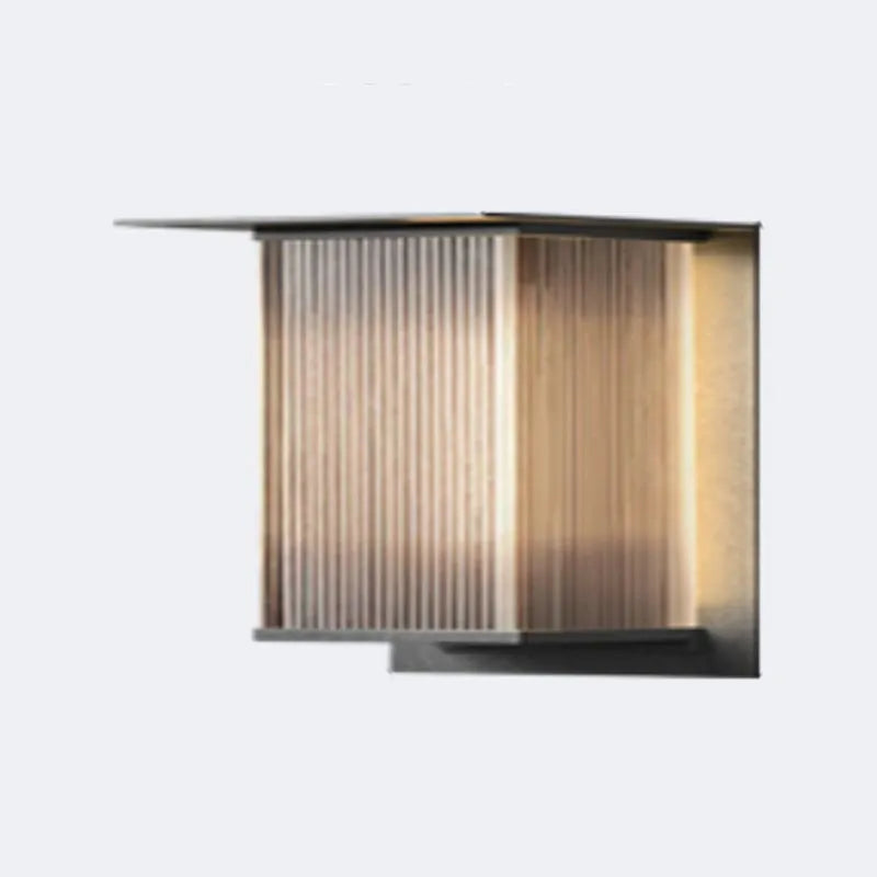 Rectangular Outdoor Wall Lamp Metal LED IP68 Waterproof Modern Design Garden Terrace Veranda Facade Black | Sansoti