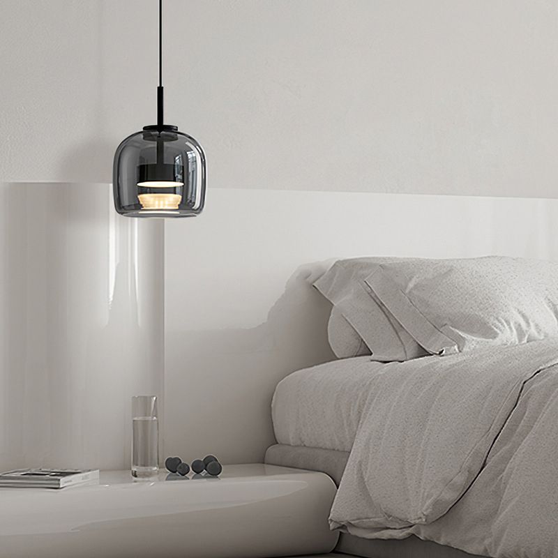 Rookglas Hanglamp Minimalistisch Design Dimbaar E27 Fitting Eettafel Woonkamer Plafondverlichting Eetkamer | Sansoti