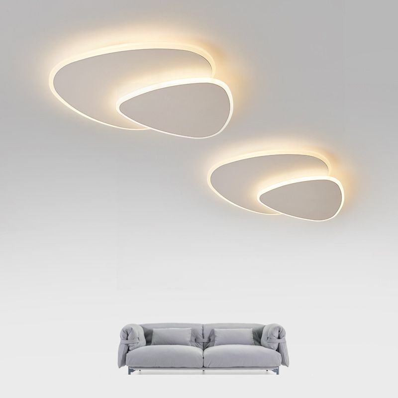 Geometric Ceiling Light Metal Acrylic White LED Dimmable Modern Design Living Room Bedroom Lighting | Sansoti