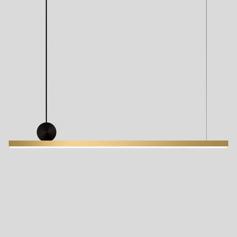 Asymmetrische Pendelleuchte Linear Metall 90-120cm Schwarz Gold Dimmbar Wohnzimmer Schlafzimmer Beleuchtungseinheit | Sansoti