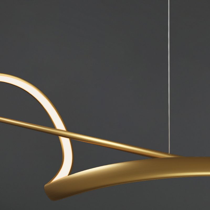 Hanglamp Metaal Golfvorm Minimalistische Design Galerij Messing Zwart LED Dimbaar Woonkamer Slaapkamer Eetkamer | Sansoti