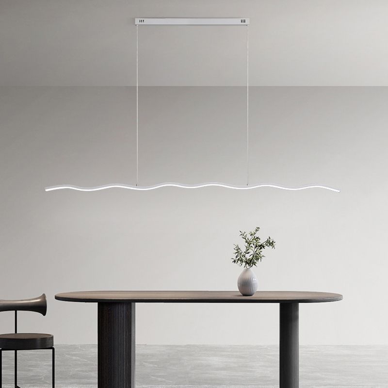 Lineare LED-Pendelleuchte Golf Metall Schwarz Weiß Modern Dimmbar 80-120cm Wohnzimmer Esszimmer Schlafzimmer Beleuchtung | Sansoti