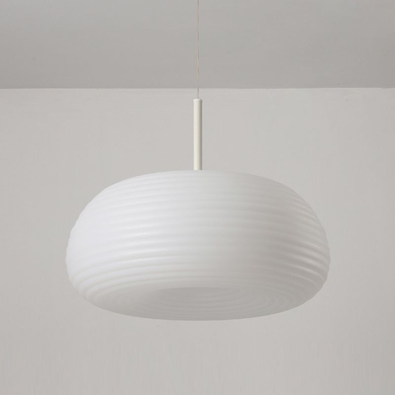 Hanglamp Wit Acryl Ovale Trommel LED Dimbaar Woonkamer Eetkamer Slaapkamer Modern Scandinavisch Design | Sansoti