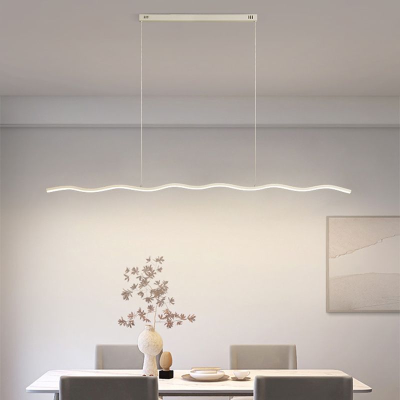 Lineare LED-Pendelleuchte Golf Metall Schwarz Weiß Modern Dimmbar 80-120cm Wohnzimmer Esszimmer Schlafzimmer Beleuchtung | Sansoti
