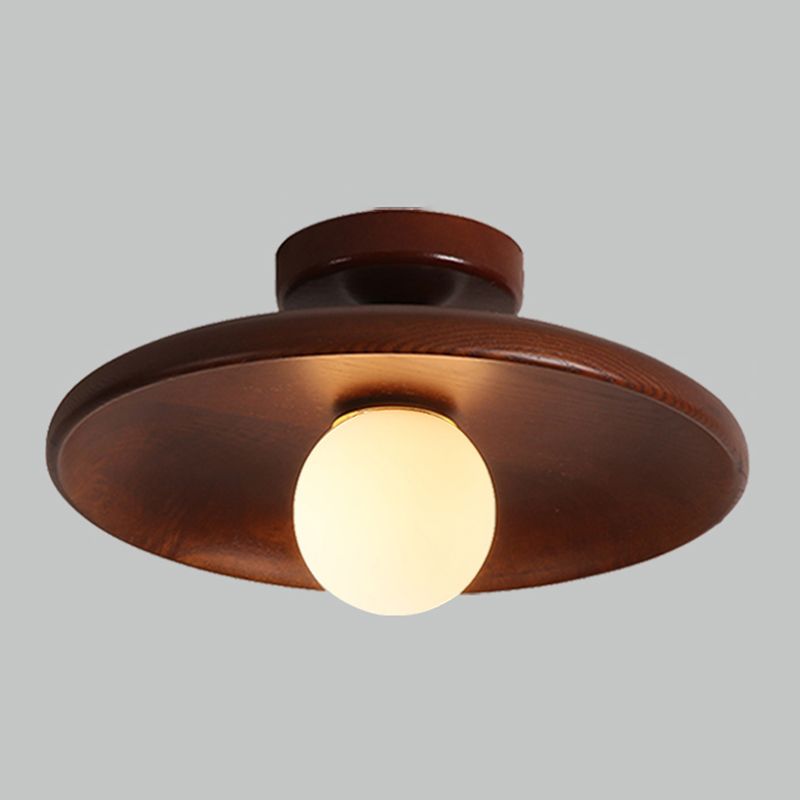 Deckenleuchte Holz Glas Aufbau 18-28 cm G9-Fassung Küche Flur Schlafzimmer Natürliche Holzmaserung Modern Skandinavisch | Sansoti
