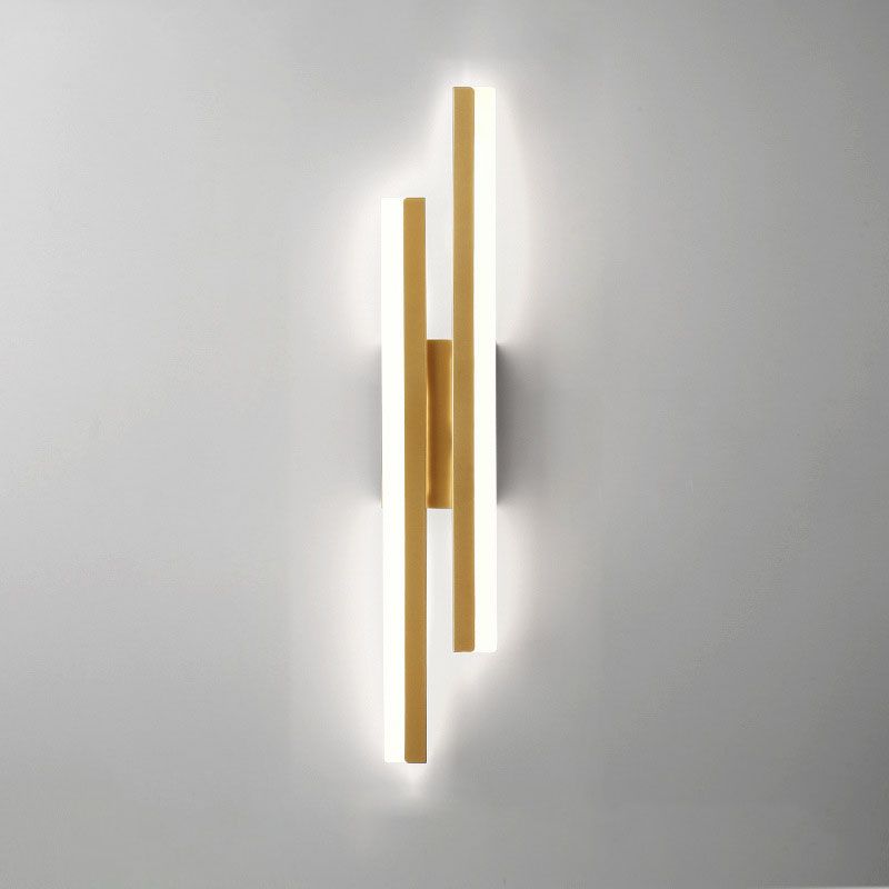 LED Wandlamp Metaal Acryl Zwart Goud 48cm Woonkamer Slaapkamer Wandverlichting Modern Design Interieur | Sansoti