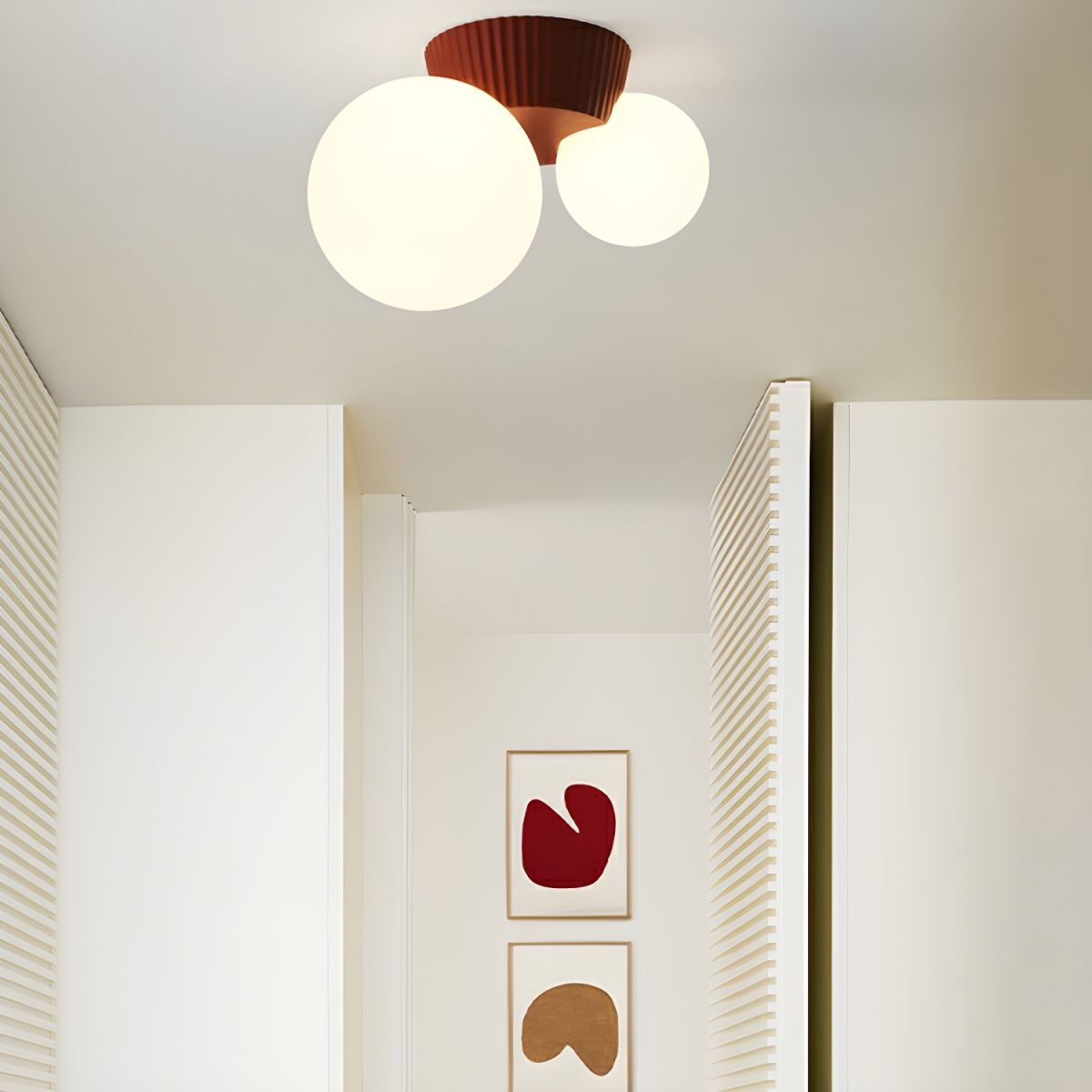 Hängeleuchte Decke 2 Lichtkugeln Resin Grün Wohnzimmer Schlafzimmer Flur Kugelleuchte Modernes Design | Restfield