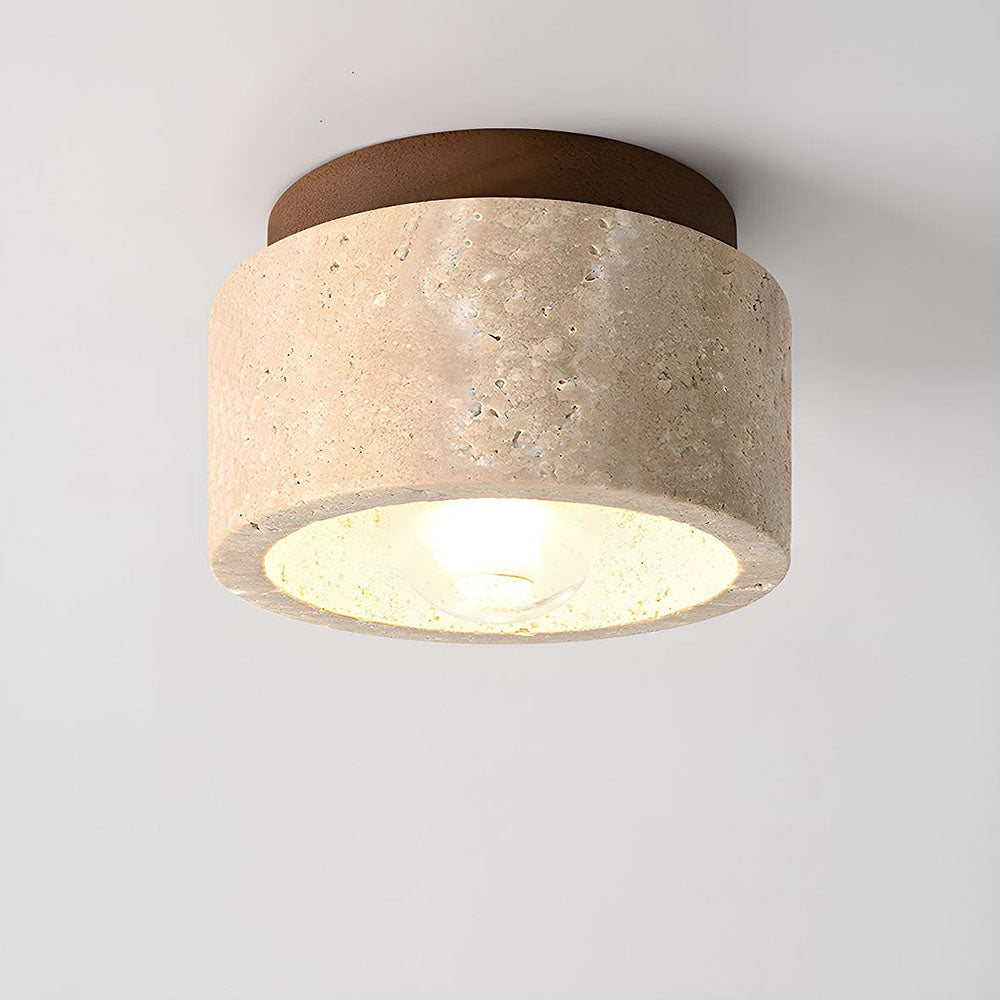 Cilestic Plafondlamp Travertin Hout E27/E26 Beige Hal Slaapkamer Woonkamer Scandinavisch Modern Design Natuurlijke Plafondverlichting | Sansoti