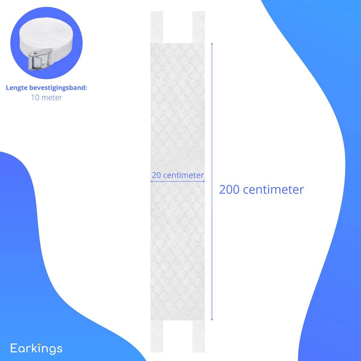 Matraswig 200x20x7cm Schuim Polyester Wit Bedbrug Tegen Schuiven Tweepersoonsbed Boxspring Matrasverbinder Spleetvuller | Sansoti