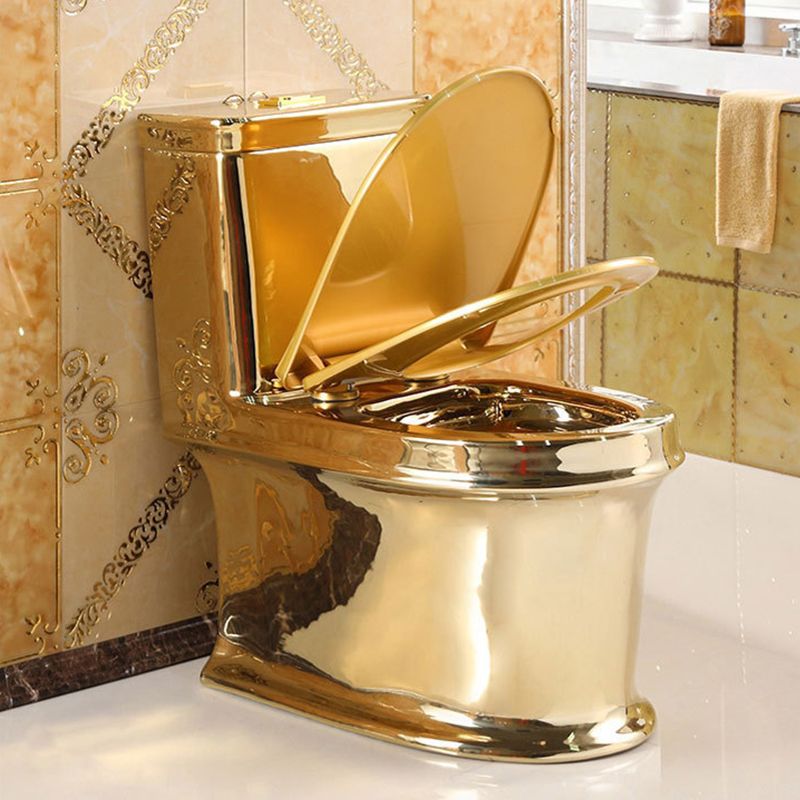 Eendelig Staand Toilet Goudkleurig Keramisch Closet voor Moderne Badkamers | Sansoti
