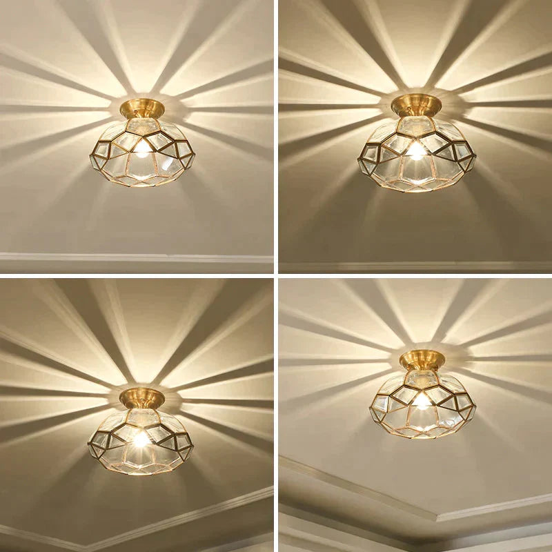 Kupfer-Deckenleuchte, minimalistisches Design, Flur, Schlafzimmer, Wohnzimmer, LED-Beleuchtung, Aufbaumontage, E27 | Sansoti