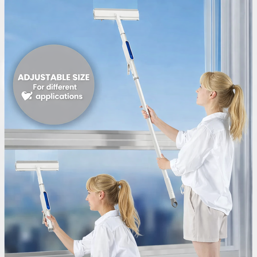 Fensterreiniger mit Teleskopstange und Spray 3 in 1 Drehbar 130cm | Restfield