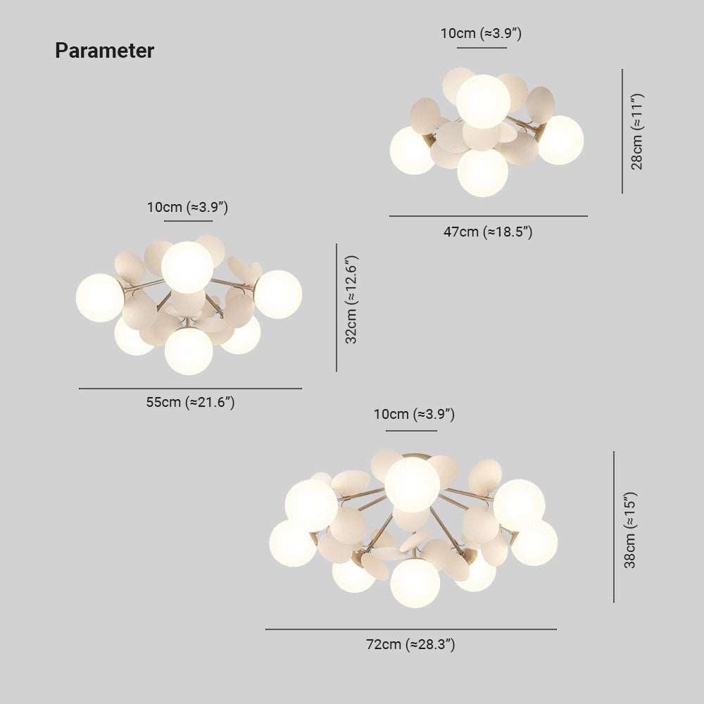 Bloementaklamp Plafond Meerkleurig Glas Metaal 4-15 Lichtpunten Natuurgeïnspireerd Design Woonkamer Eetkamer | Sansoti