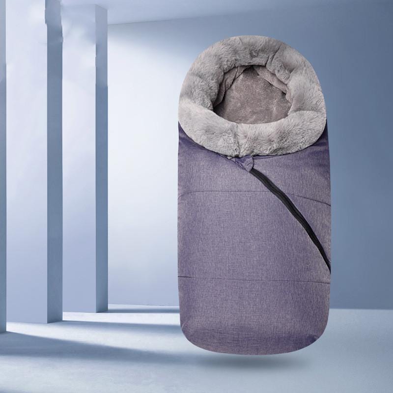 Warmer Fußsack für Kinderwagen, Winterschlafsack für Babys, universell mit Reißverschluss, Schwarz Grau, winddicht | Sansoti