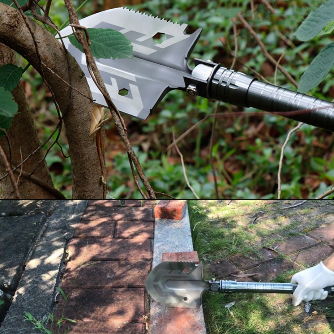 16-in-1 Tactische Overlevingsschep – Multifunctioneel Campinggereedschap met Zaag, Mes & Firestarter voor Outdoor Avonturen | Sansoti