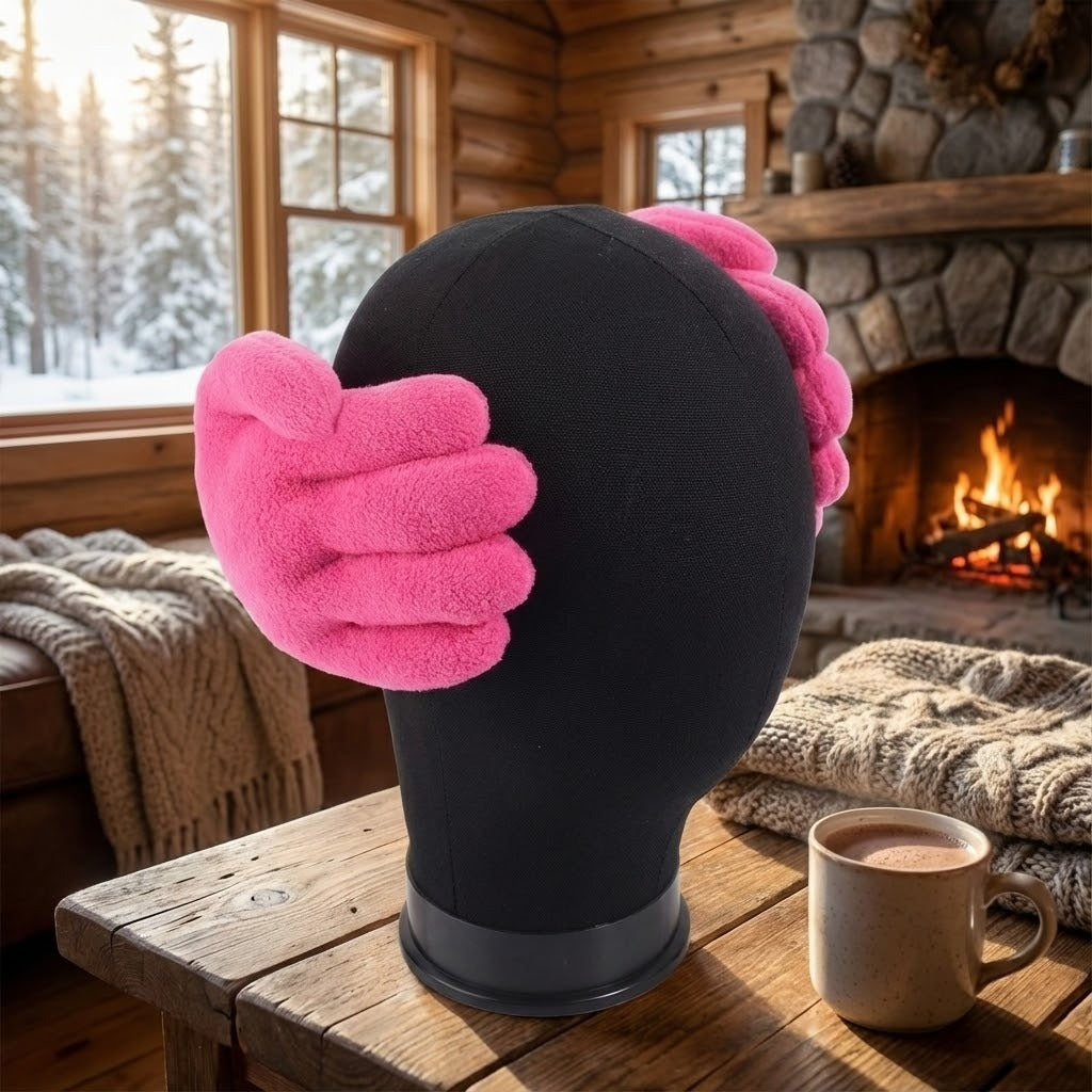 Plüsch-Ohrwärmer „Hand“ Unisex Ohrenwärmer Weiches Winteraccessoire Wärmehalter für Frauen Männer Kinder | Sansoti