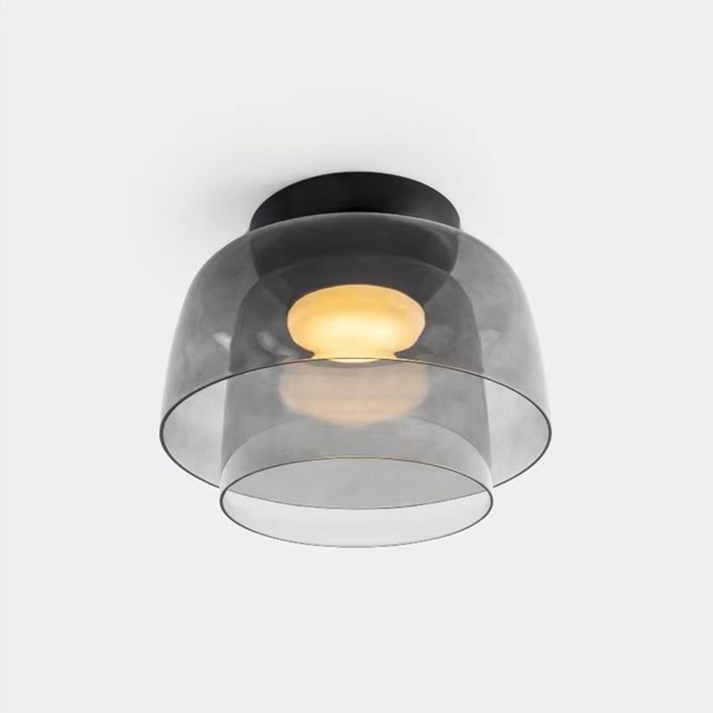 Design Glazen Plafondlamp met Gelaagde Structuur — Elegant Lichtspel voor Eetkamer, Woonkamer en Slaapkamer | Sansoti
