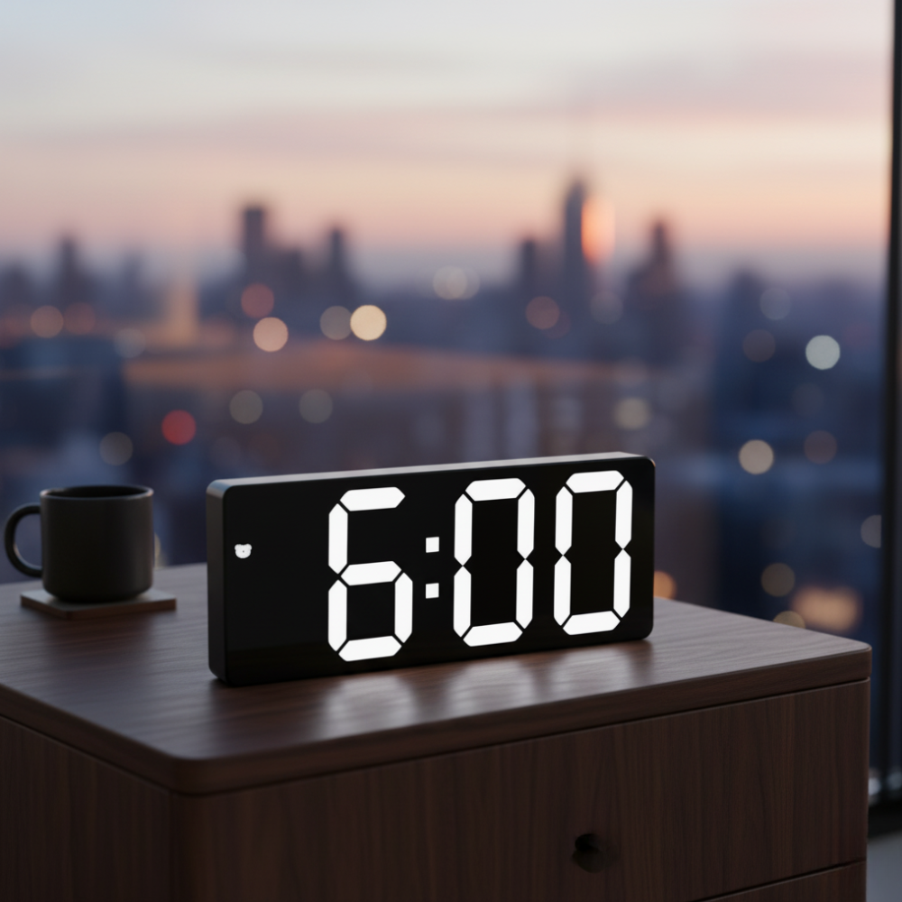 Digitale Wekker met Helder LED-Display Temperatuurweergave en Alarm voor Slaapkamer Kantoor en Nachtkastje | Sansoti