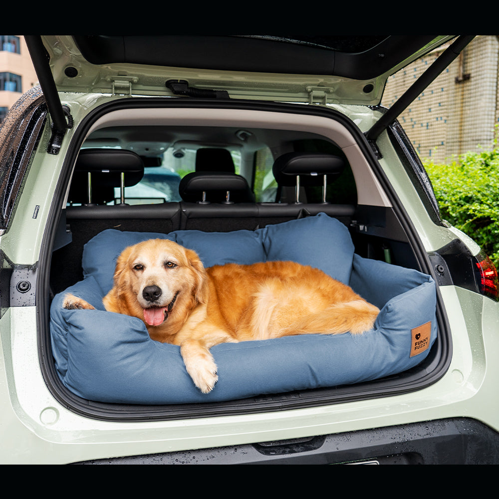 Hondenmand Auto Achterbank Medium/Large met Veiligheidsriemen & Opbergtasje - Comfortabel Veilig Reizen Hond | Sansoti