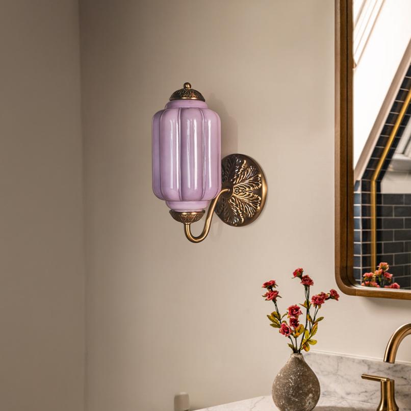 Vintage Wandlamp met Melkglas en Geolied Messing – Klassieke Retro Verlichting voor Hal, Slaapkamer, Woonkamer | Sansoti