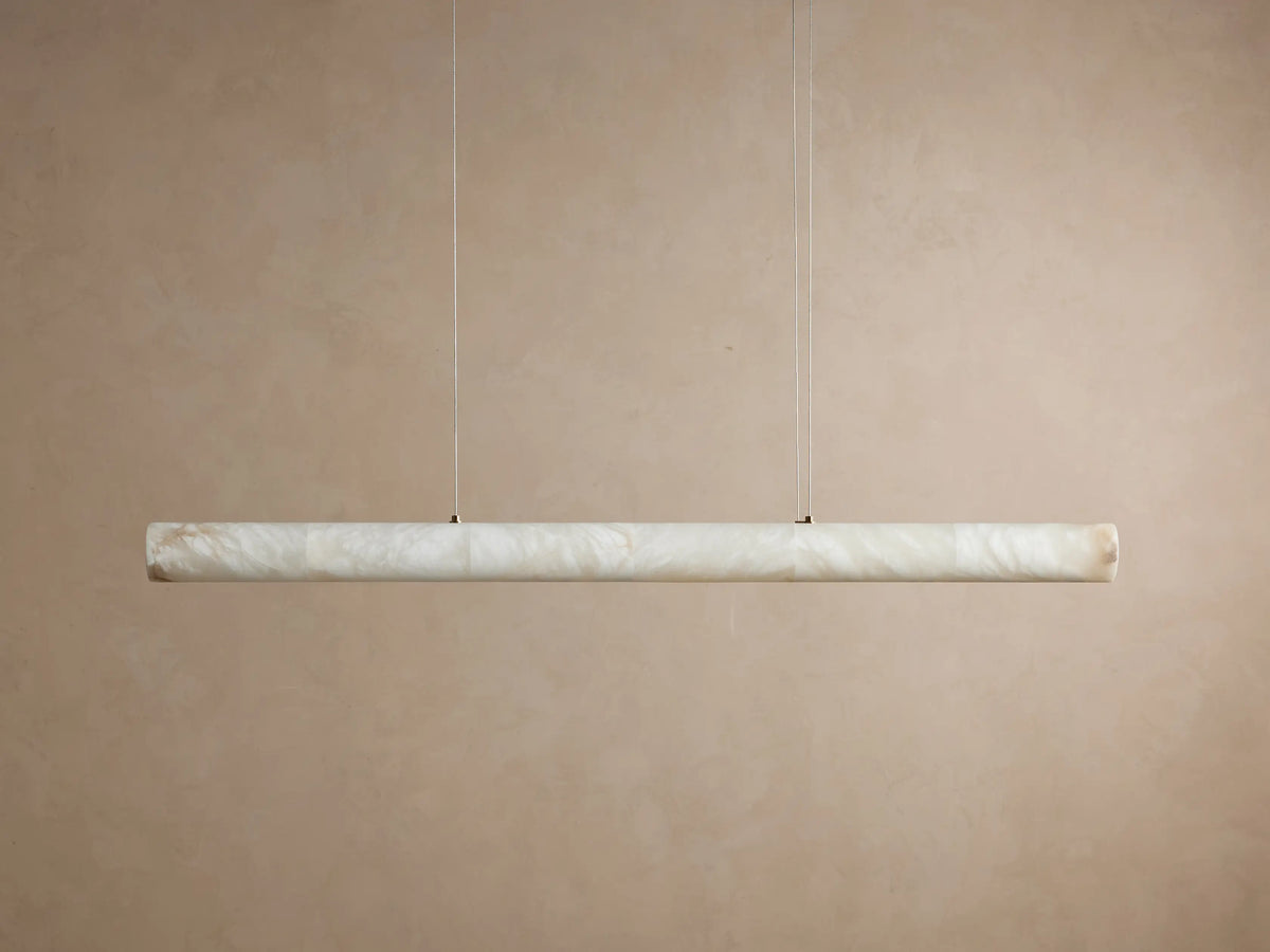 Lineaire Albast Kroonluchter 163cm Geïntegreerde LED Dimbaar Hanglamp Natuursteen Eetkamer Woonkamer Design | Sansoti