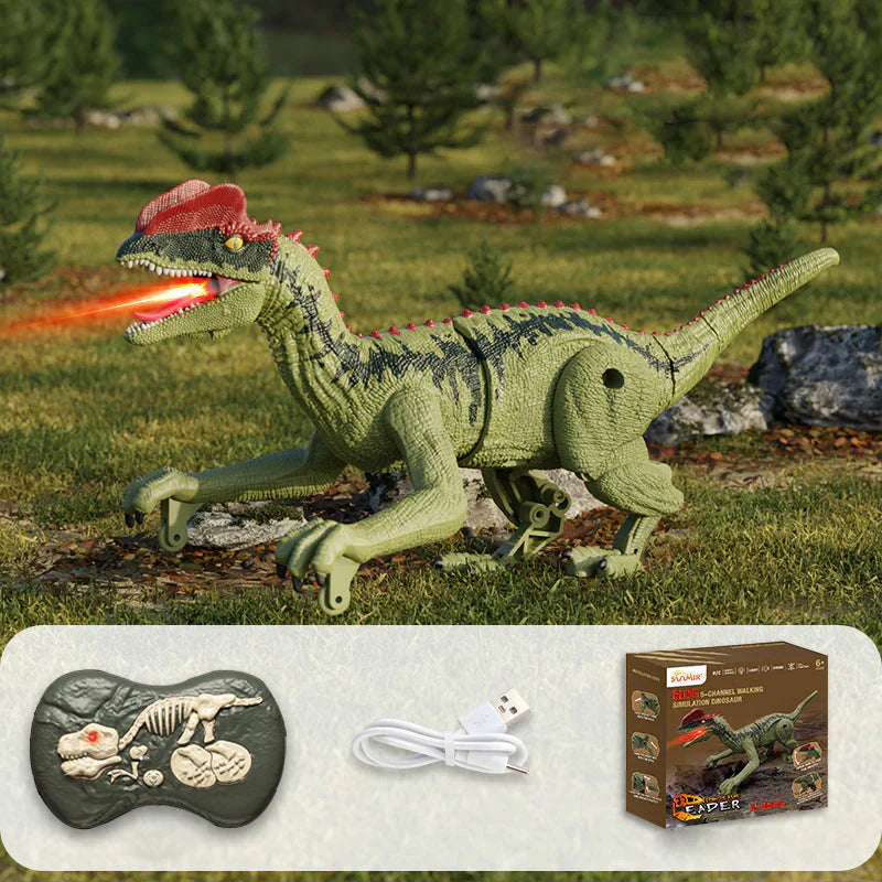 Bestuurbare Prehistorische Speeldino met Mistfunctie – Bewegende Robot Dino voor Kinderen – Oplaadbaar met Afstandsbediening – Dinosaurus Speelgoed met Geluid en Lichteffecten | Sansoti
