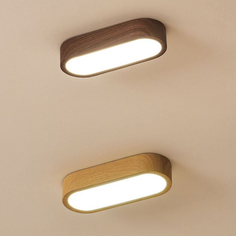 Plafondlamp Hout met Ingebouwde LED 8W – Moderne Flush Mount Verlichting in Natuurlijke Houtnerf Finish | Sansoti