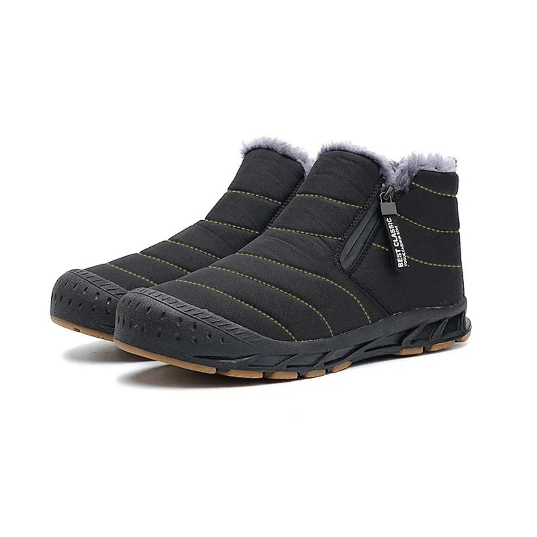 Bottes d'hiver étanches unisexes avec doublure polaire, fermeture éclair latérale et semelle antidérapante, pour garder les pieds au chaud dans la neige et en randonnée | Sansoti