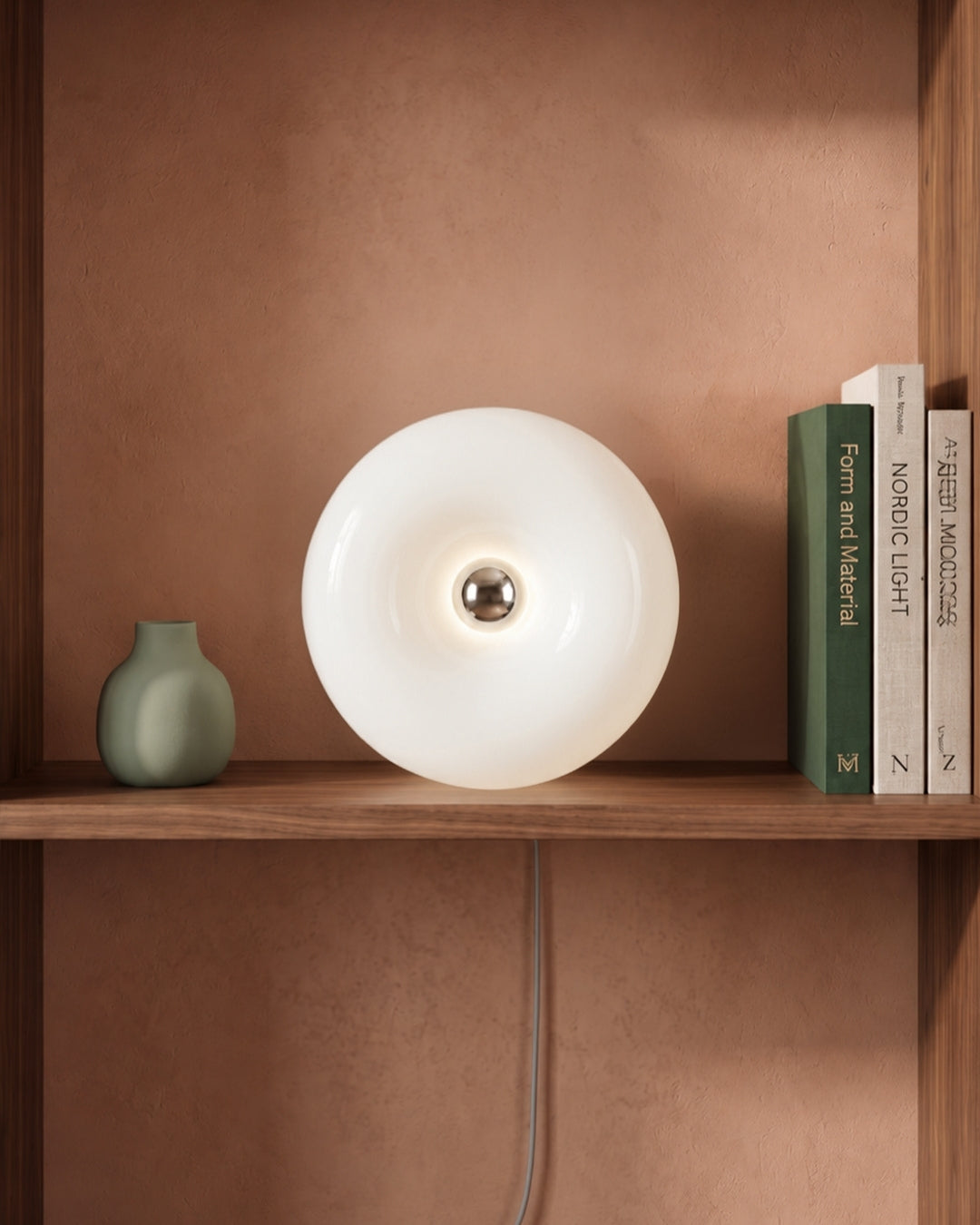 NARA Sculptural Donut Lamp met 3 Kleurtemperaturen – Dimbare Glazen Tafellamp Bauhaus Design Touch Control Wandmonteerbaar Ambient Lighting | Sansoti