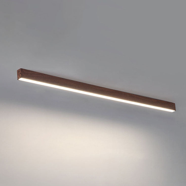 Plafonnier LED Bois Allongé Aluminium Salon Chambre 60cm 100cm 120cm LED Intégré Lampe Linéaire Plafonnier en Bois Japandi | Restfield