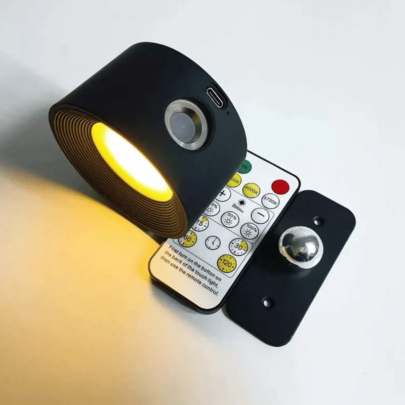 LED Wandlamp Draadloos met Accu en 360° Draaifunctie | Compact Design voor Woonkamer, Slaapkamer, Leeshoek, Hal | Instelbare Kleurtemperatuur Warmwit Neutraalwit Koudwit | Oplaadbare Verlichting 2000mAh | Sansoti