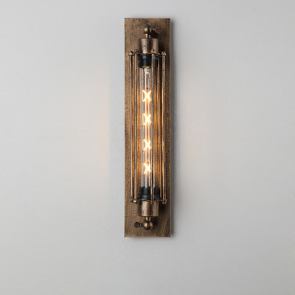 Vintage Wandlamp LED Metaal Gietijzer Zwart Zilver Brons 47x10cm | Sansoti