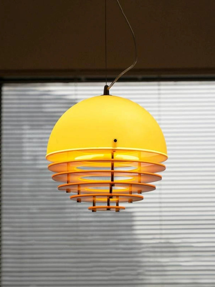 Stijlvolle Hanglamp Bauhaus Design Oranje-Wit Sfeerverlichting voor Moderne Interieurs | Sansoti