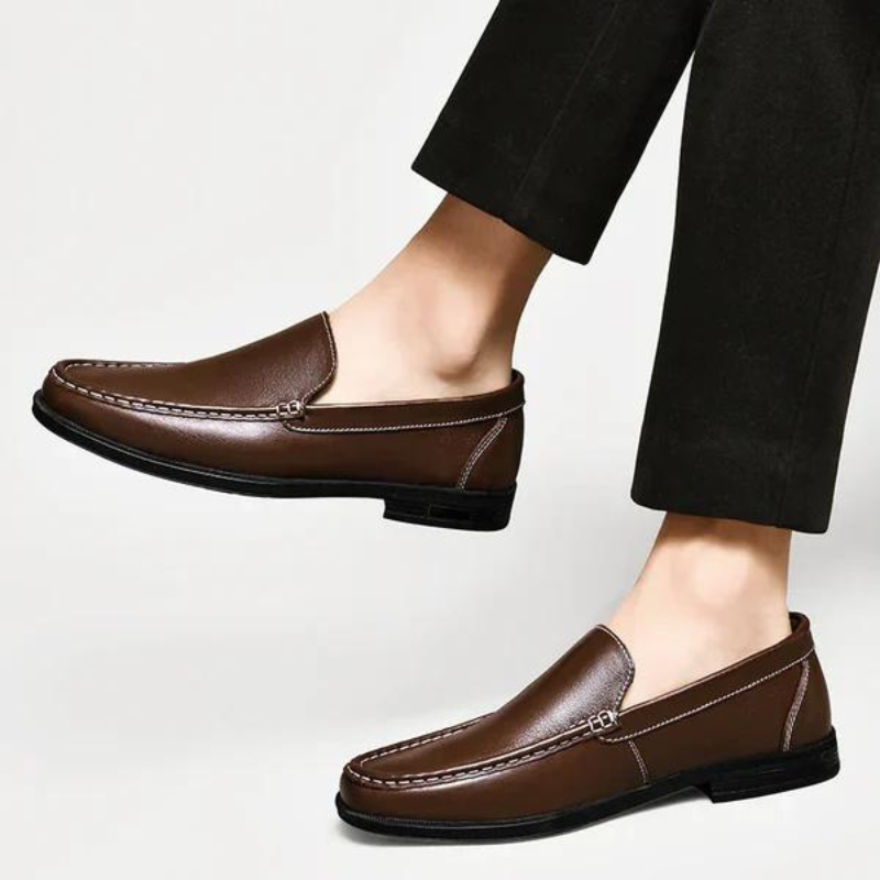 Herenslipper Italiaans Echt Leder Zwart Bruin Grijs Blauw Loafer 39-46 Klassiek Comfort Zakelijk Vrijetijd Tijdloos | Sansoti
