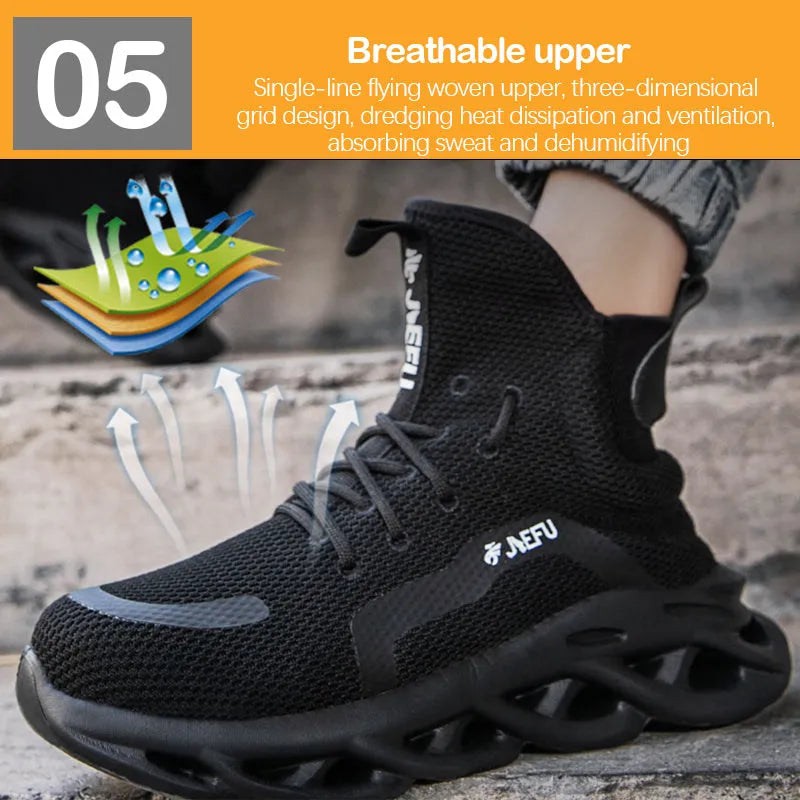 Chaussures de sécurité orthopédiques, embout en acier, semelle intermédiaire en Kevlar, travail, construction, industrie, légères, antidérapantes | Sansoti
