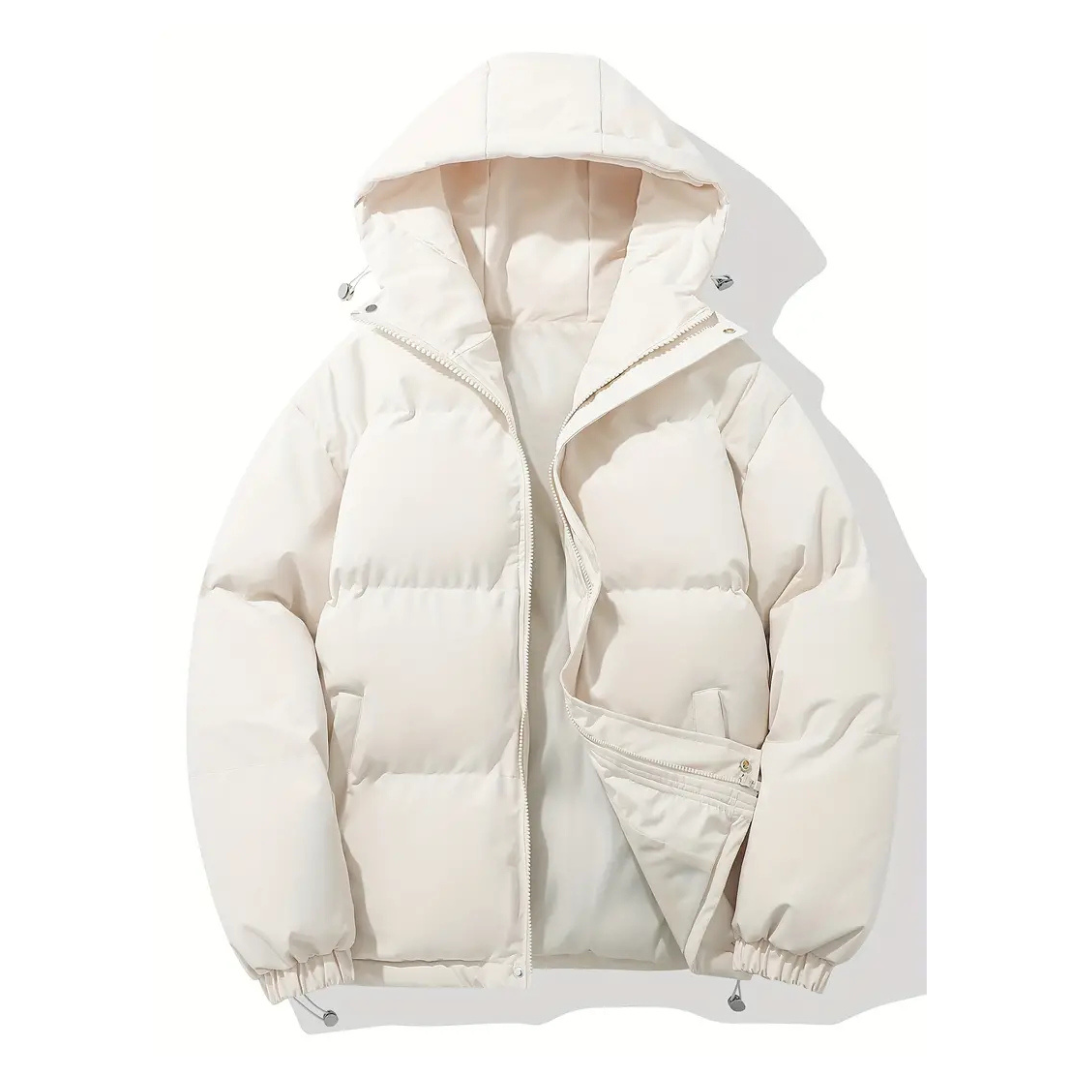 Quilted Women's Jacket, Water-Repellent, Lightweight Polyester, with Hood and Zipper, Winter Outdoor, Black Pink Purple White | Sansoti