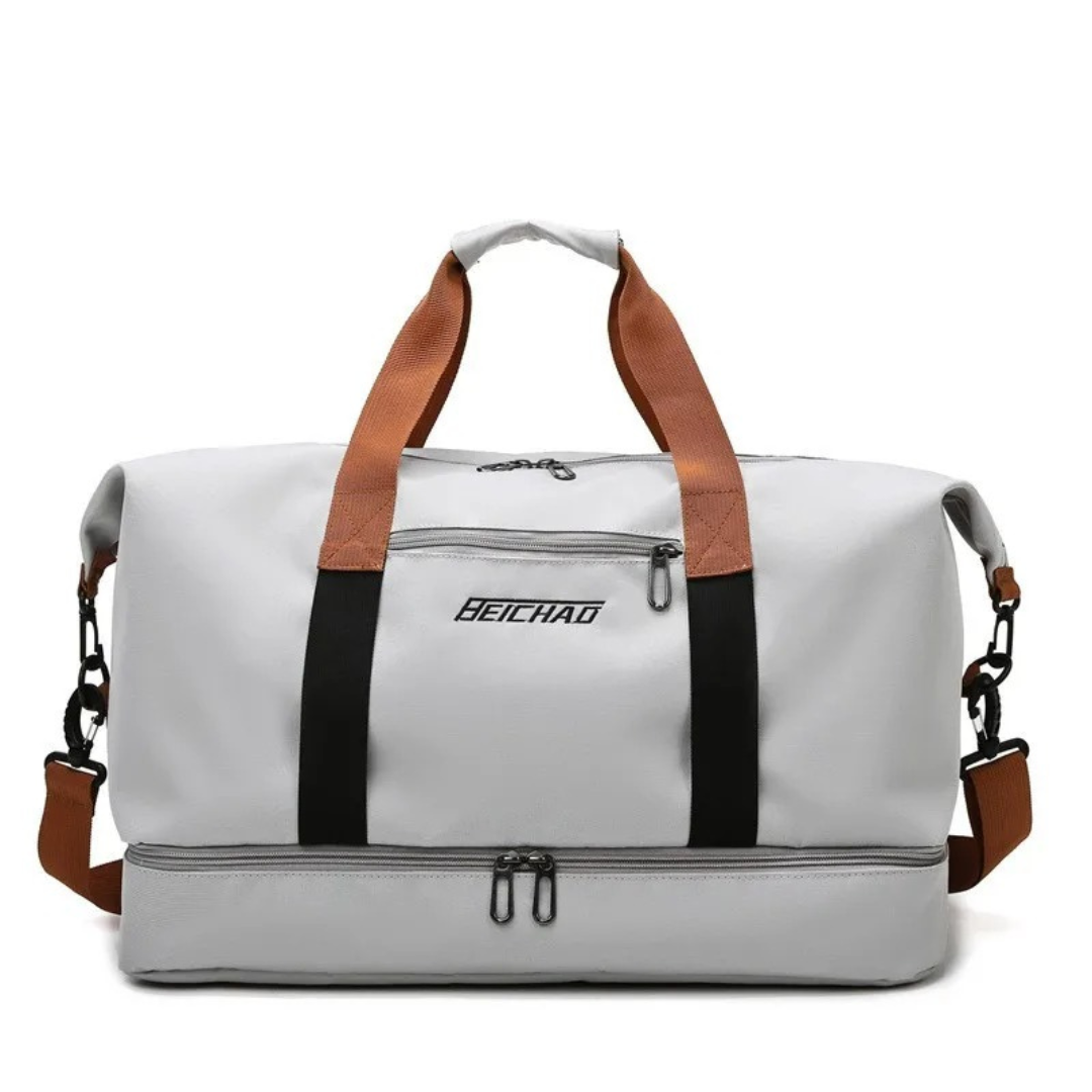 Sporttas met Schoenenvak en Natte-Droge Scheiding 46x25x28cm Oxford Stof Trolley Bevestiging Gym Fitness | Sansoti