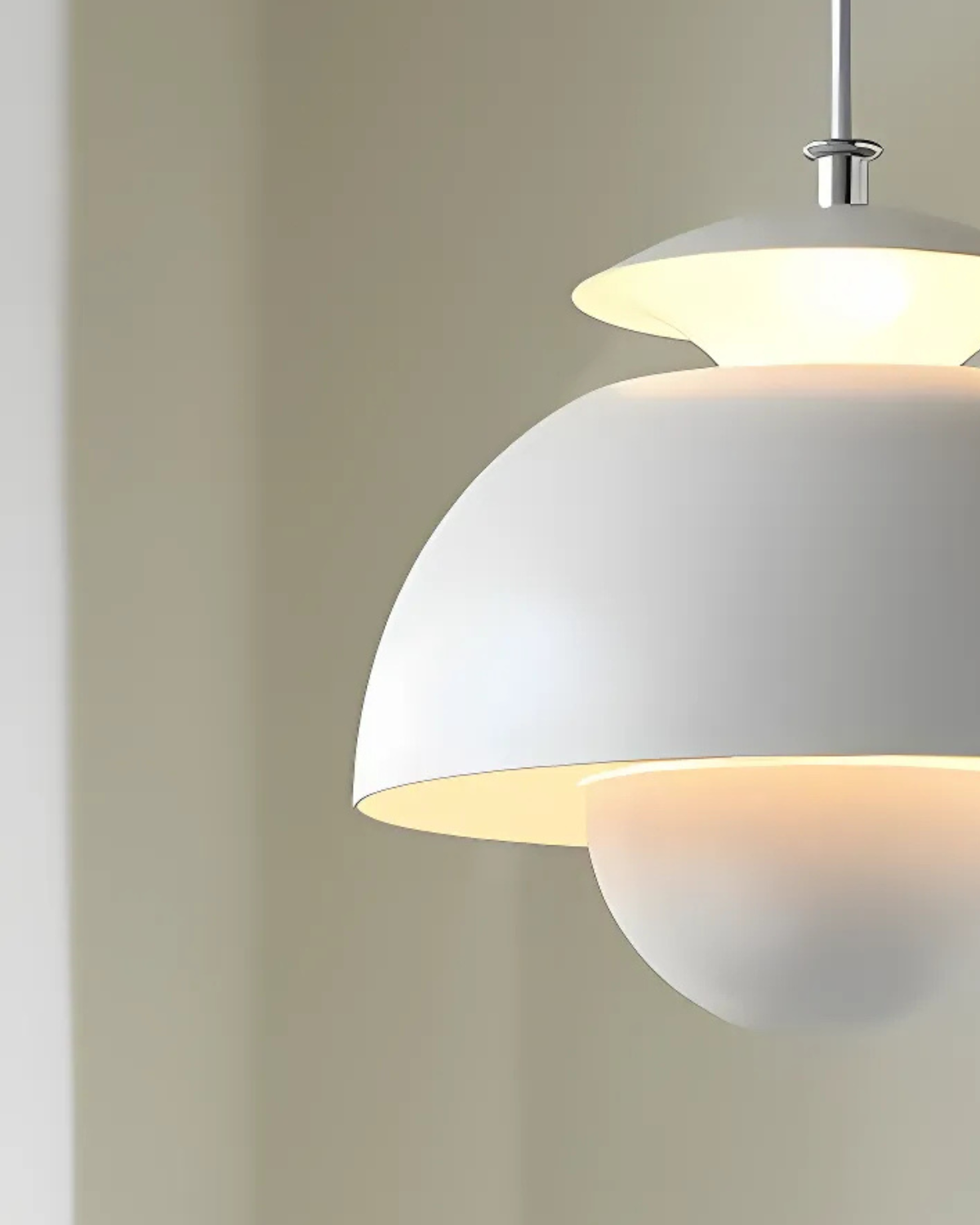 Minimalistische Hanglamp Wit Rond Design Scandinavisch Interieur Eetkamer Slaapkamer Woonkamer Sfeerverlichting | Sansoti